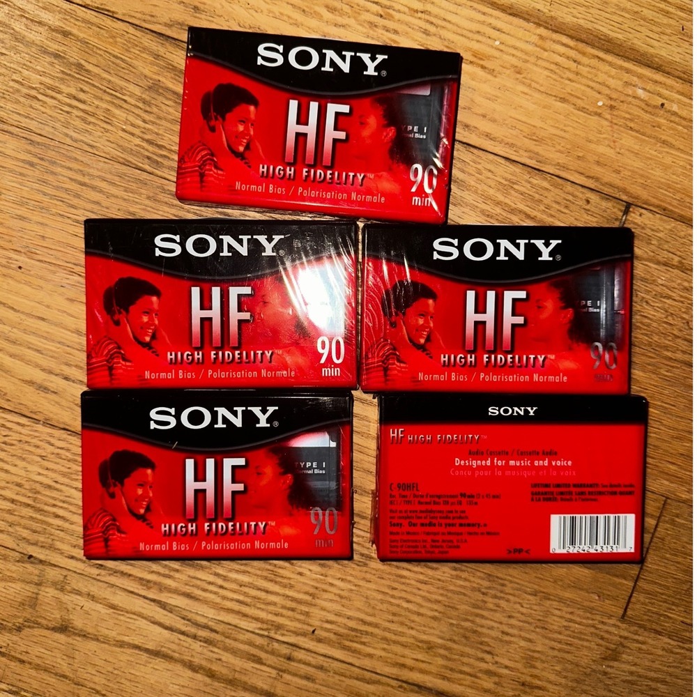 Sony HF 90 High Fidelity Type I Normal Bias Audio‎ Cassette Tapes 5 Pack Sealed